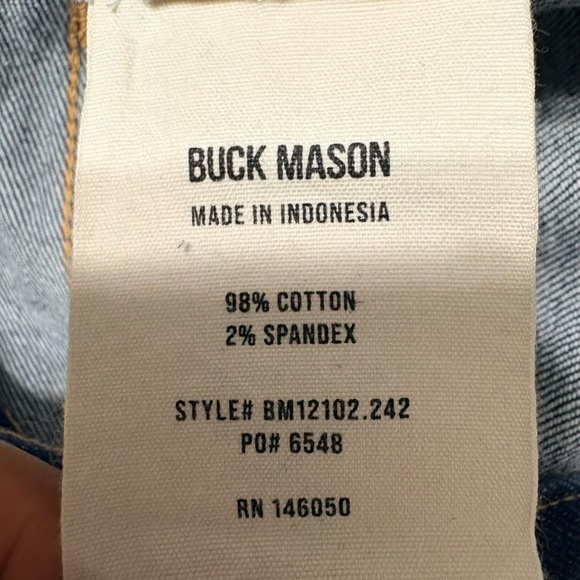 Men’s Buck Mason JAPANESE DENIM FORD STANDARD JEAN Classic Blue Denim 38/31 - Picture 6 of 14